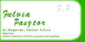 fulvia pasztor business card